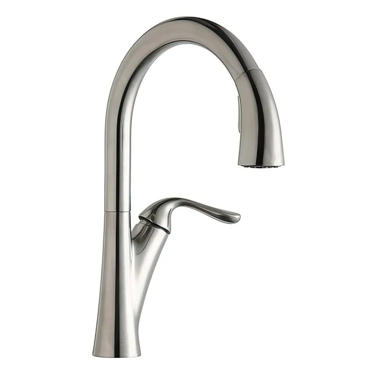 Kitchen Faucet Harmony Deck Mount 1 Forward Only Lever ADA Lustrous Steel Pull Down Spray 1 Hole Spout Height 14-7/8 Inch - Frankwebs