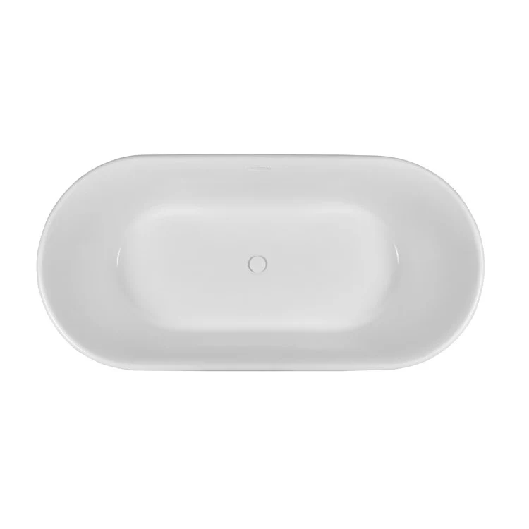 Soaking Tub Seabrook 66 x 31 Inch Freestanding Center White Mineral Composite 87 Gallons 22-1/2 Inch - Frankwebs