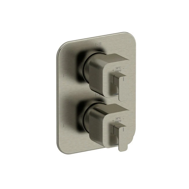 Thermostatic and Pressure Balance Valve Trim Equinox 3/4 Inch Rectangular 4-Way 2 Lever Chrome - Frankwebs