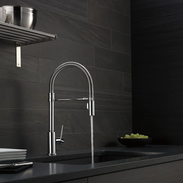 Trinsic Pro Single Handle Pull-Down Spring Spout Kitchen Faucet - Frankwebs