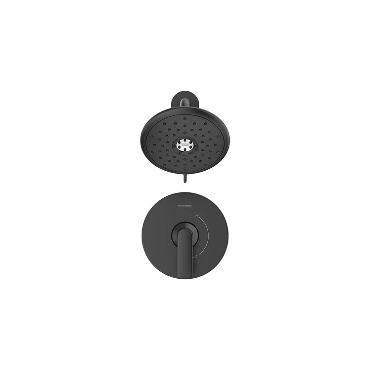 Shower Trim Aspirations 1 Lever Matte Black WaterSense Includes 1.8 GPM Single Function Shower Head/Double Ceramic Disks Pressure Balance Cartridge Brass - Frankwebs