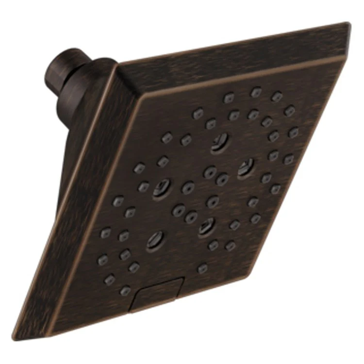 Showerhead Universal Showering Components 5 Function Square Raincan with H2Okinetic Technology Matte Black 5-13/16 Inch 1.75 Gallons per Minute H2Okinetic Full Body Full with Massage Pause - Frankwebs