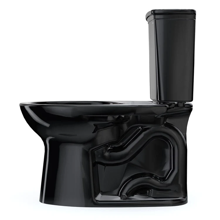 Toilet Drake 2 Pieces Transitional Universal Height Ebony Elongated ADA 30-11/16 Inch 1.28 Gallons per Flush Left Hand Chrome Less Seat - Frankwebs