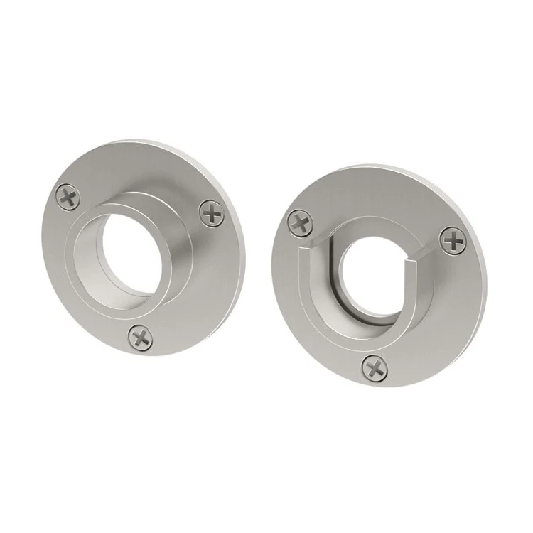 Shower Arm Flange Set of 2 Rod Ends Chrome Brass 0.67 x 2.375 Inch - Frankwebs