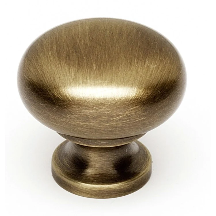 Knob IV Collection Round Satin Nickel Brass 1-1/4 Inch 1-1/8 Inch 3/4 Inch - Frankwebs