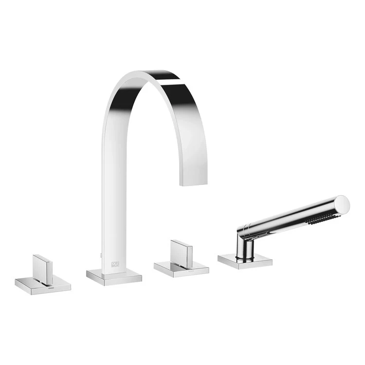Tub Filler MEM Mixer for Deck Mount with Handshower 2 Lever Brushed Dark Platinum - Frankwebs