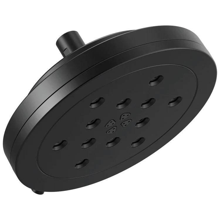 Showerhead 4 Function Wall Mount Matte Black 8 Inch 1.75 Gallons per Minute Round Invigorating H2Okinetic Spray Full Body H2Okinetic Spray Massage Spray Pause - Frankwebs