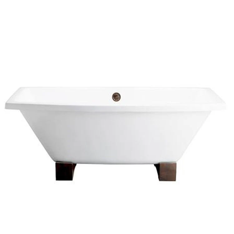 Freestanding Tub Athens 67 Inch White Rectangle Cast Iron with Block Feet 7 Inch Center Faucet Holes - Frankwebs