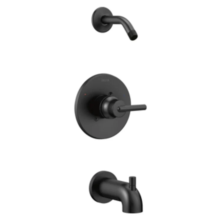 Tub and Shower Trim Trinsic Monitor 14 1 Lever Matte Black ADA 2.0 Gallons per Minute Less Showerhead - Frankwebs