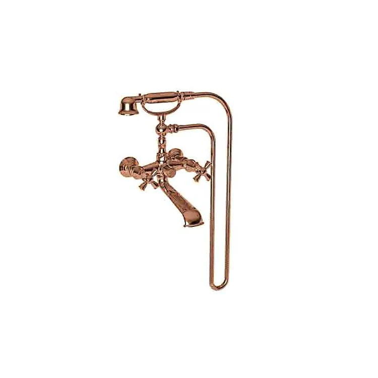 Tub Filler Aylesbury Wall Mount Exposed 6 Inch Spread 2 Cross ADA Polished Gold PVD 2 Hole - Frankwebs