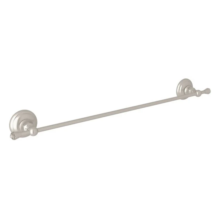Towel Bar Swarovski Crystal 24 Inch Single Satin Nickel Brass 2-23/64 Inch - Frankwebs