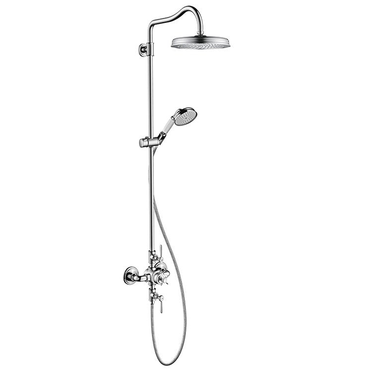 Shower System Montreux 240 Integrated Volume Control 2 Lever Brushed Black Chrome ADA 1.8 Gallons per Minute - Frankwebs