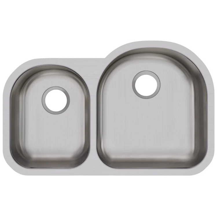 Kitchen Sink Dayton 31 x 20 Inch Double Bowl Offset 40/60 Left Soft Satin Undermount - Frankwebs
