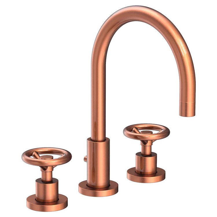 Lavatory Faucet Slater Widespread 8 to 20 Inch Spread 2 Wheel English Bronze 1.2 Gallons per Minute Brass Spout Height 6 Inch - Frankwebs