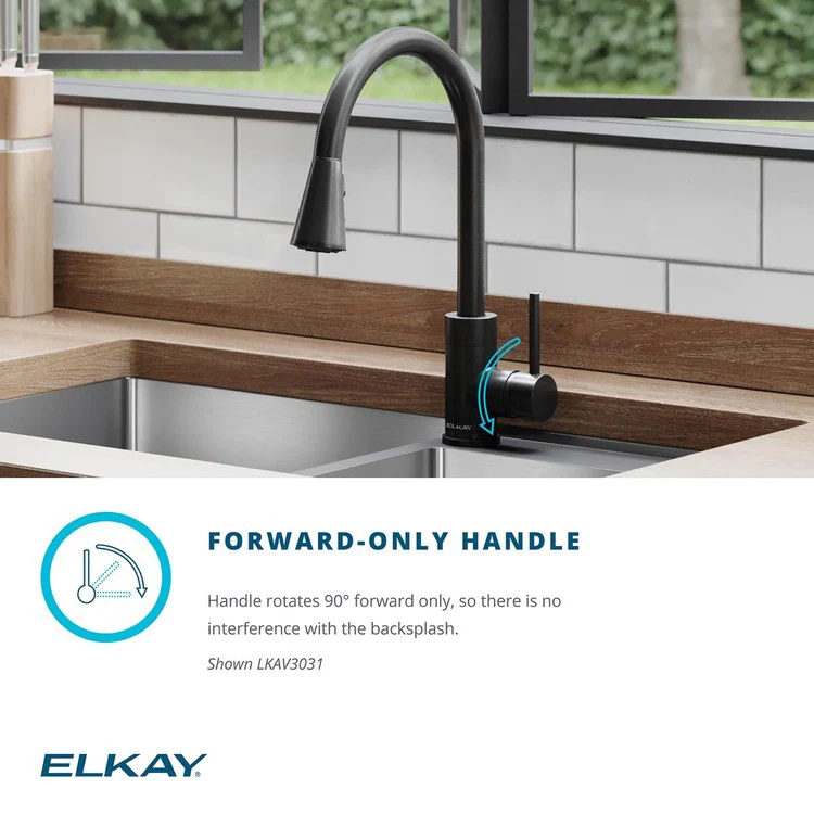 Kitchen Faucet Avado Deck Mount 1 Forward Only Lever ADA Matte Black Pull Down Spray 1 Hole Spout Height 15-11/16 Inch - Frankwebs
