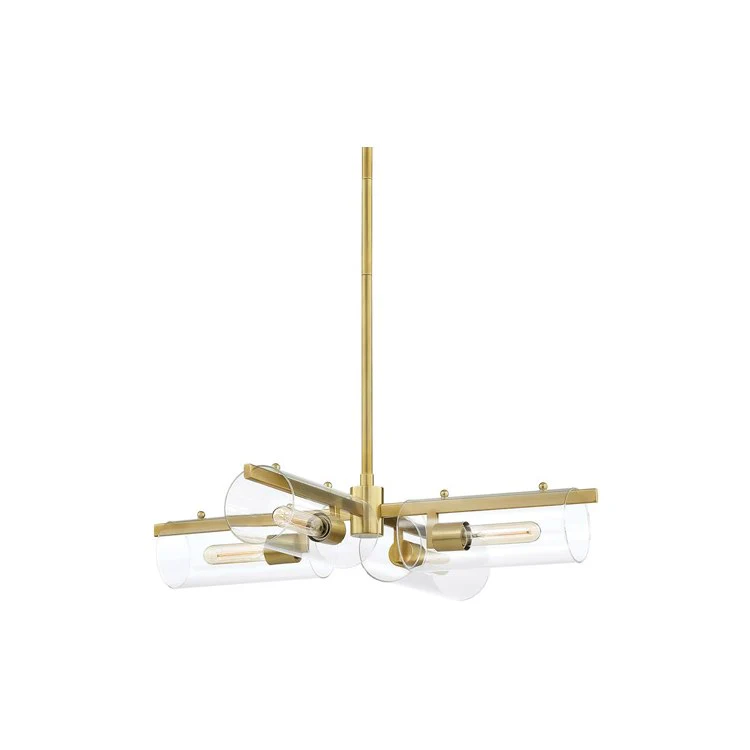 Chandelier Ariel 4 Lamp Aged Brass 60 Watts 28 x 28 x 9 Inch - Frankwebs