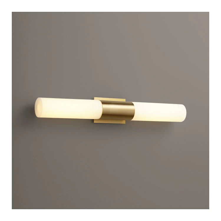 Magnum Two-Light Bathroom Vanity Fixture with Glass Shades - Satin Nickel - Frankwebs