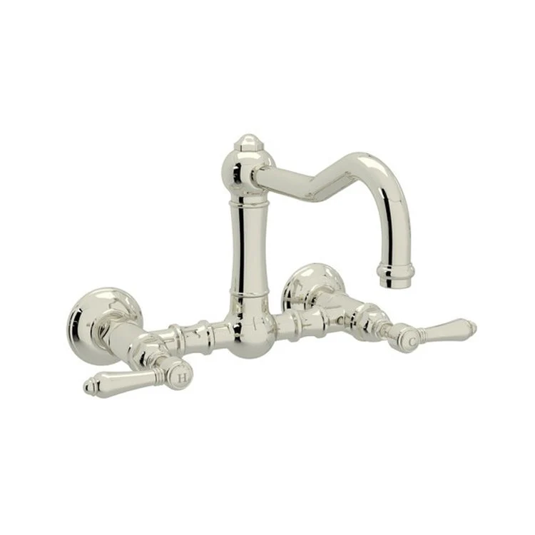 Kitchen Faucet Acqui Wall Mount 2 Metal Lever Italian Brass Column Spout 1.5 Gallons per Minute - Frankwebs