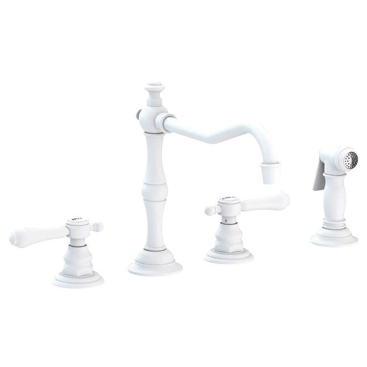 Kitchen Faucet Chesterfield 8 to 20 Inch Spread 2 Lever ADA Satin Gold PVD Pull Out Sidespray Spout Height 5-5/9 Inch Spout Reach 9-1/2 Inch 1.8 Gallons per Minute - Frankwebs