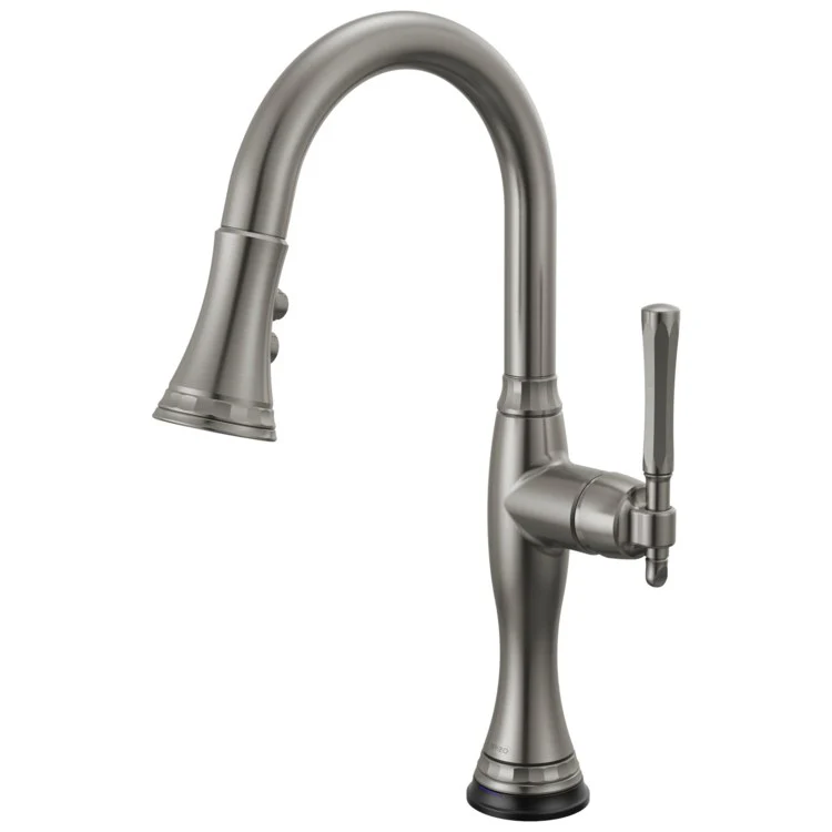 Prep Faucet Tulham SmartTouch Technology 1 Lever ADA Brilliance Polished Nickel Pull Down 2 Function Wand Aerated Stream/Spray 360 Degree Swivel - Frankwebs