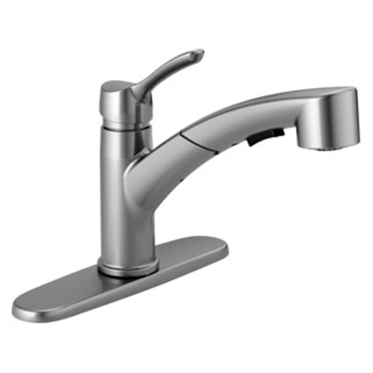 Kitchen Faucet Collins Tract Pack 8 Inch Spread 1 Lever ADA Arctic Stainless Pull-Out Swivel 120 Degree - Frankwebs