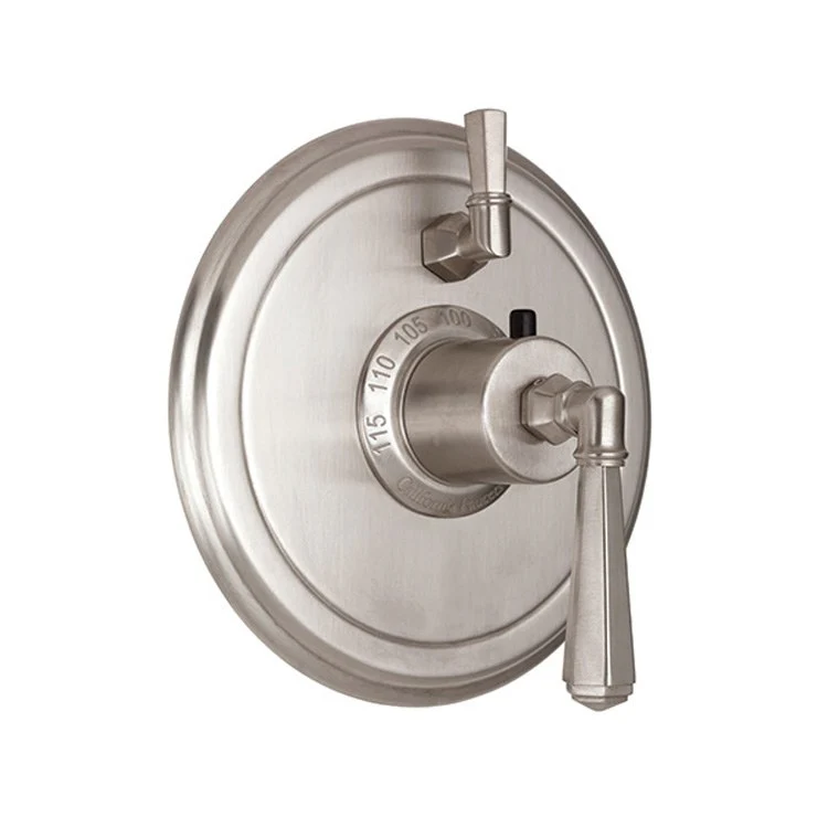 Thermostatic Trim Monterey Round with Single Volume Control 2 Lever Satin Nickel ADA for Requires Rough Valve TH51-R Or TH51D2-R Handles and Escutcheon Brass - Frankwebs
