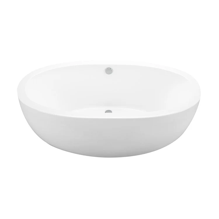 Soaking Tub Olivia 1 66 x 36 Inch Freestanding Sculpted Center White Acrylic CXL 87 Gallons 23-1/2 Inch - Frankwebs