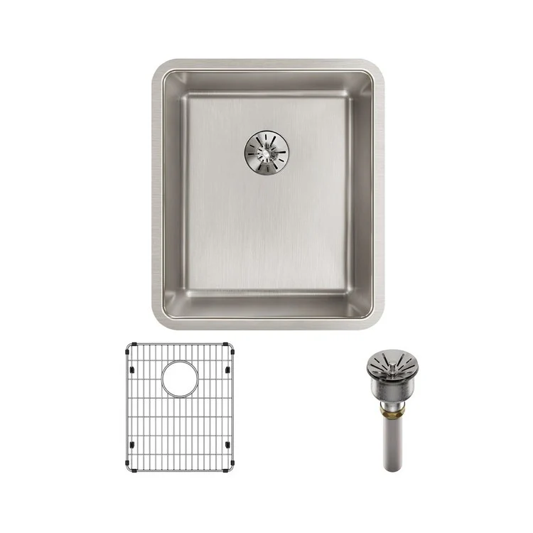 Sink Kit Lustertone Iconix Perfect Drain 16 x 18.5 Inch Single Bowl Luminous Satin One EBG1214 Bottom Grid One LKPD1 Perfect Drain and Strainer - Frankwebs