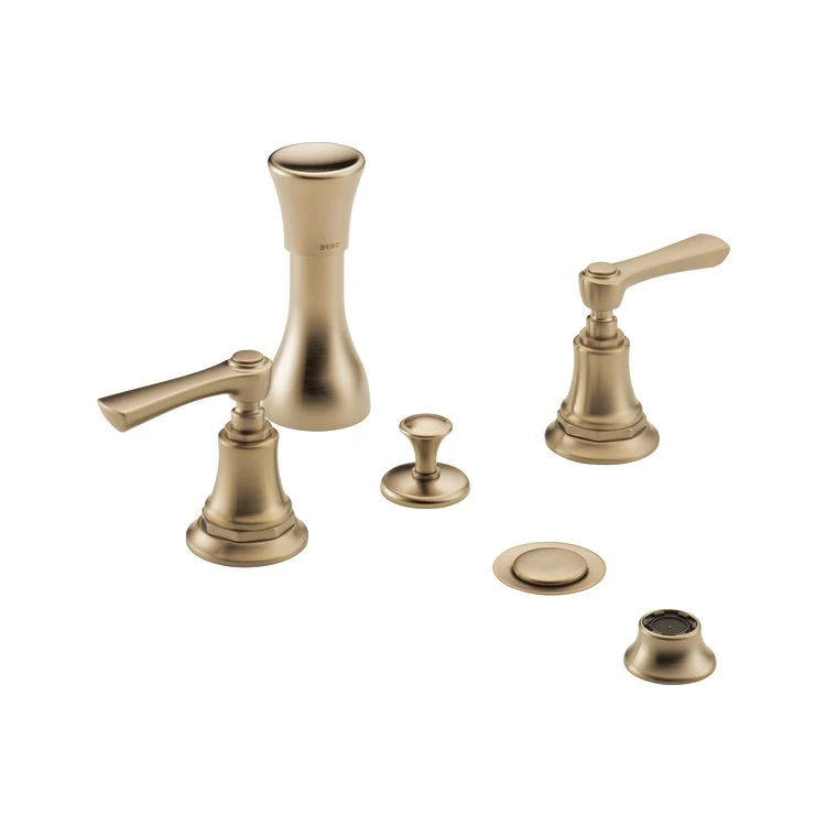 Bidet Faucet Rook Widespread 5-8 Inch Spread 2 Less Handle Brilliance Luxe Gold - Frankwebs