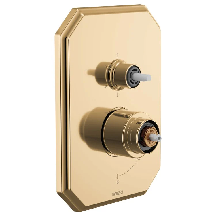 Pressure Balance Valve Trim Beauclere with Integrated 6 Function Diverter Less Handle Brilliance Black Onyx - Frankwebs