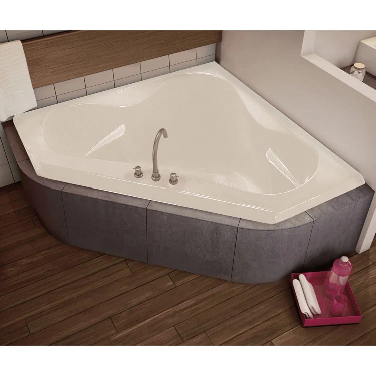 Tub Tryst 59-1/4 x 59-1/4 x 18-5/8 Inch Corner with Whirlpool/Aeroeffect Center White Acrylic - Frankwebs