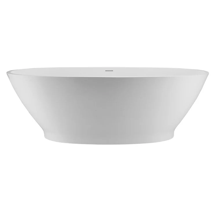 Soaking Tub Alissa 61.75 x 32.25 Inch Freestanding/Undermount Center White Gloss Sculpturestone 74 Gallons 19-1/2 Inch - Frankwebs