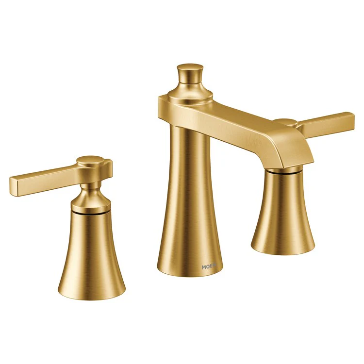 Lavatory Trim Flara Widespread 2 Lever Brushed Nickel ADA High Arc 1.2 Gallons per Minute - Frankwebs
