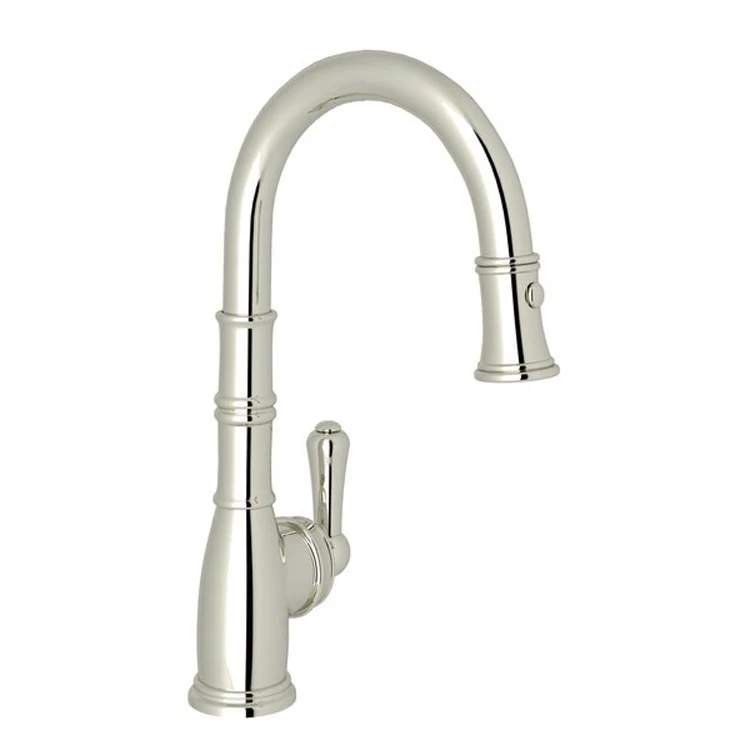 Bar Faucet Georgian Era 1 Lever Satin English Gold Pull Down Dual Spray Spout 1.75 Gallons per Minute - Frankwebs