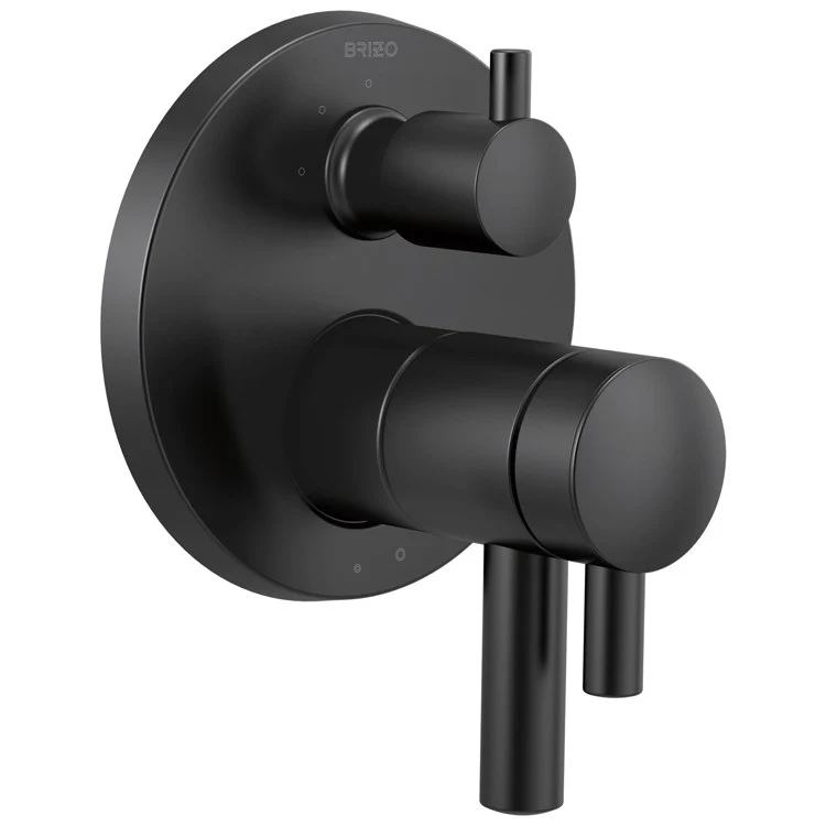 Thermostatic Trim Odin with Integrated 3 Function Diverter 3 Lever Matte Black ADA Metal - Frankwebs