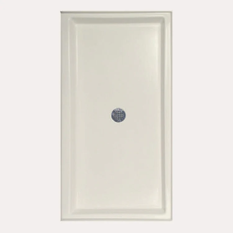 Shower Base Rectangular Bone 60 x 34 Inch Acrylic Standard Polished Chrome Drain Included - Frankwebs