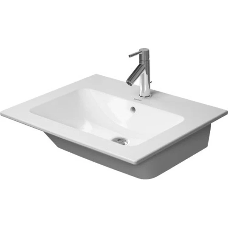 Lavatory Sink ME by Starck Wall Mount with Overflow 24-3/4 x 19-1/4 Inch 7-7/8 Inch Spread Rectangle White 3 Hole - Frankwebs