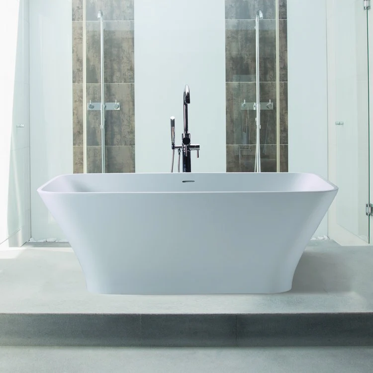 Soaking Tub Addison 4 65.75 x 35.375 Inch Freestanding/Undermount Center White Matte Sculpturestone 110 Gallons 22 Inch - Frankwebs