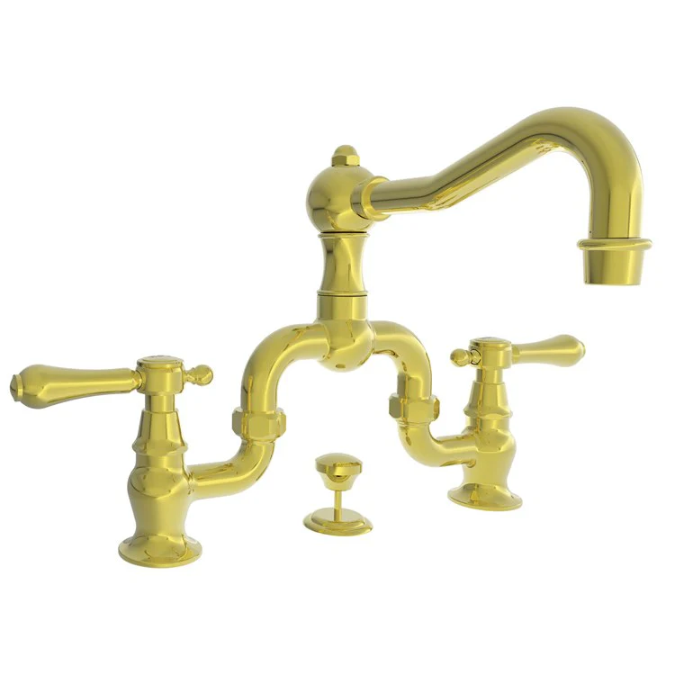 Lavatory Faucet Chesterfield Bridge 8 to 9-3/4 Inch Spread 2 Lever ADA WaterSense Antique Copper 1.2 Gallons Per Minute Brass Pop Up Spout Reach 7-3/16 Inch - Frankwebs