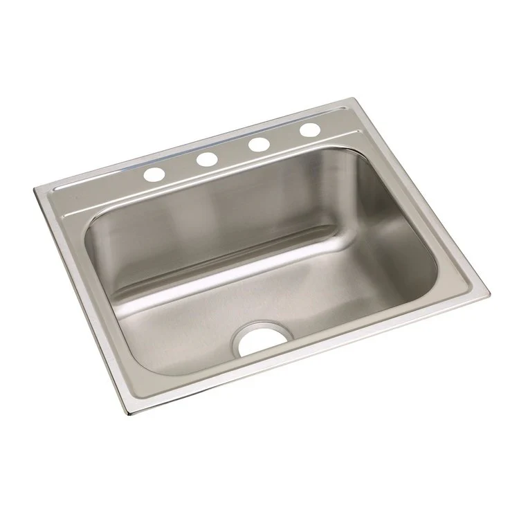 Kitchen Sink Dayton 25 x 22 Inch Single Bowl 5 Hole Premium Highlighted Satin Top Mount - Frankwebs