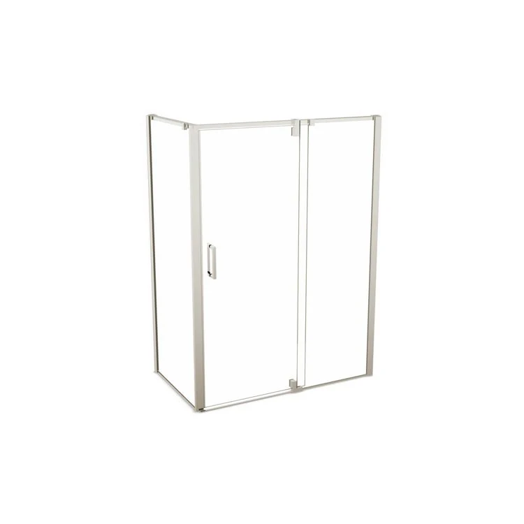 Shower Door ModulR Pivot 48L x 78H Inch Brushed Nickel Clear 5/16 Inch 48x78 Inch - Frankwebs