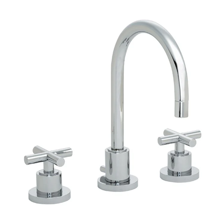 Lavatory Faucet Tiburon Widespread 8 Inch Spread 2 Cross Polished Chrome 1.2 Gallons per Minute Spout Height 6-3/16 Inch - Frankwebs