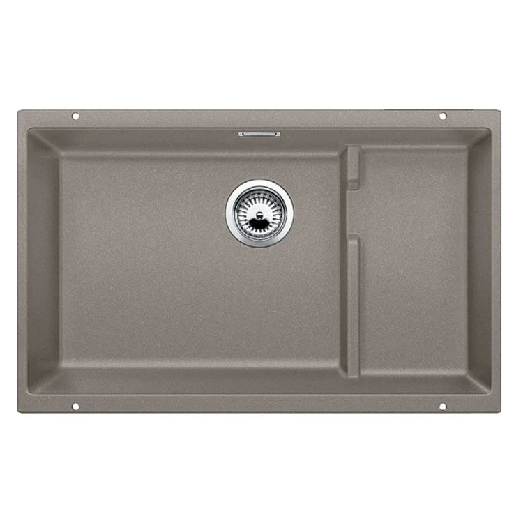 Kitchen Sink Precis Cascade 29 x 18 Inch Single Bowl Super Coal Black Undermount Rectangle Silgranit - Frankwebs