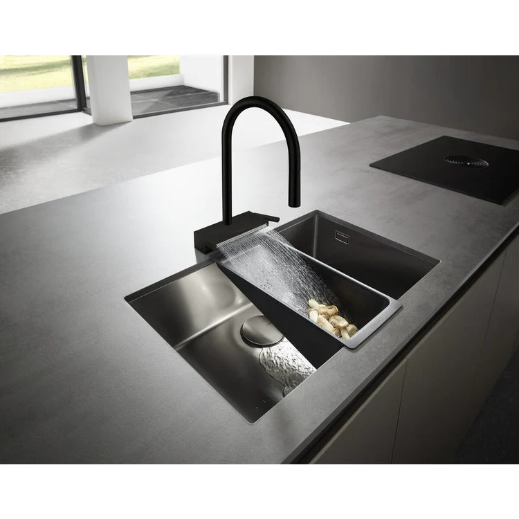 Kitchen Faucet Aquno Select 1 Lever Matte Black Pull Down 3 Function Gooseneck 150 Degree Swivel 1.75 Gallons per Minute - Frankwebs