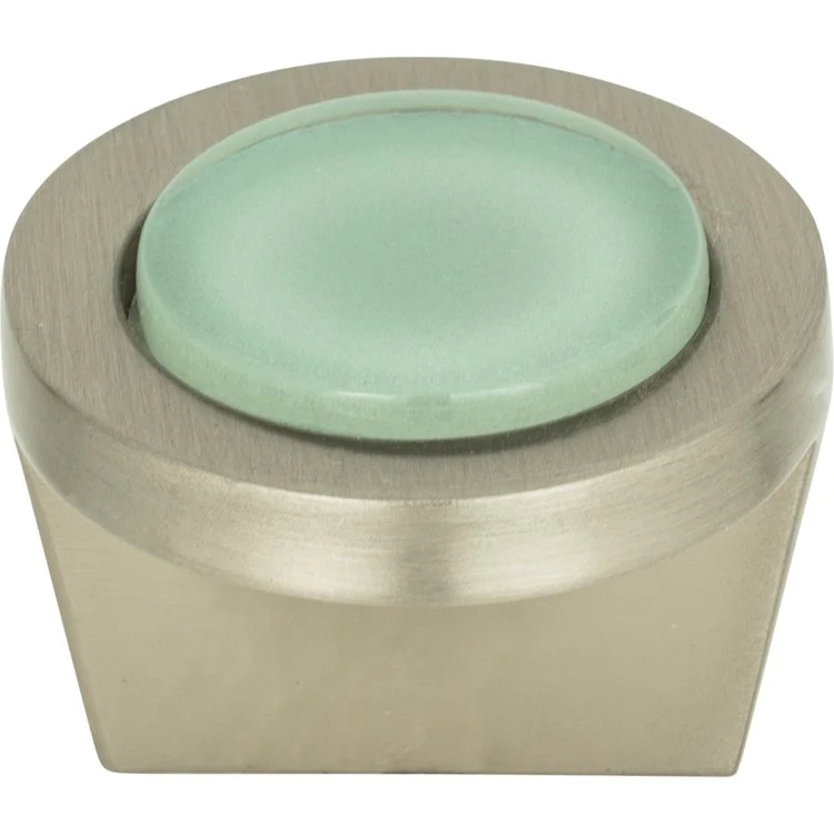 Knob Atlas Spa Green Round Brushed Nickel Zinc Alloy 1-1/4 Inch - Frankwebs