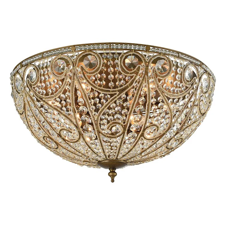Elizabethan Ten-Light Flush Mount Ceiling Fixture - Frankwebs