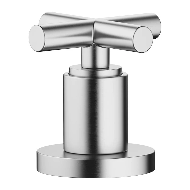 Deck Valve TARA Clockwise Closing Cross Brushed Chrome 1-1/4 Inch ADA - Frankwebs