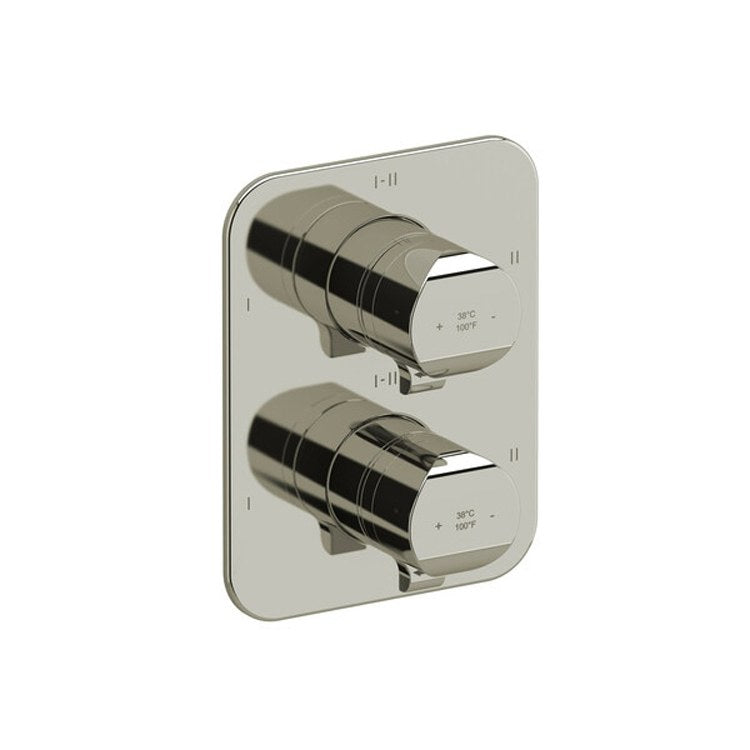 Thermostatic and Pressure Balance Valve Trim Salome 3/4 Inch Rectangular 4-Way 6 Function 2 Lever Chrome - Frankwebs