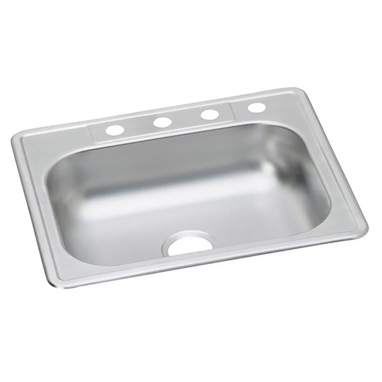 Kitchen Sink Dayton 25 x 22 Inch Single Bowl 5 Hole ADA Satin Top Mount Rectangle Drain Location Center Depth 6 Inch Multiple of 50 Bottom Only Spray - Frankwebs