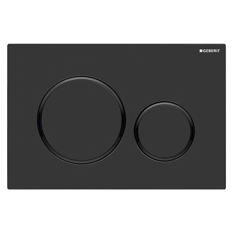 Actuator Plate Sigma20 Dual Flush Matte Black with Polished Black Accent Plastic for Sigma Concealed Tanks 2x6 and 2x4 Installations - Frankwebs